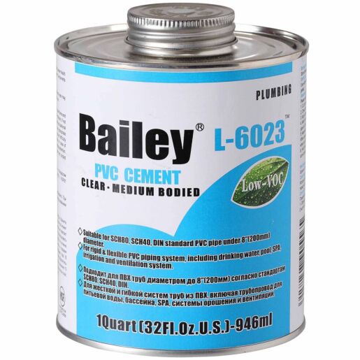 Клей для труб ПВХ Bailey L-6023,  - Акваполис