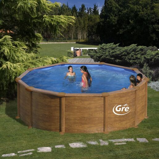 Сборный бассейн GRE Dream Pool PR458WO (460x132) с облицовкой «под дерево», PR458WO - Акваполис