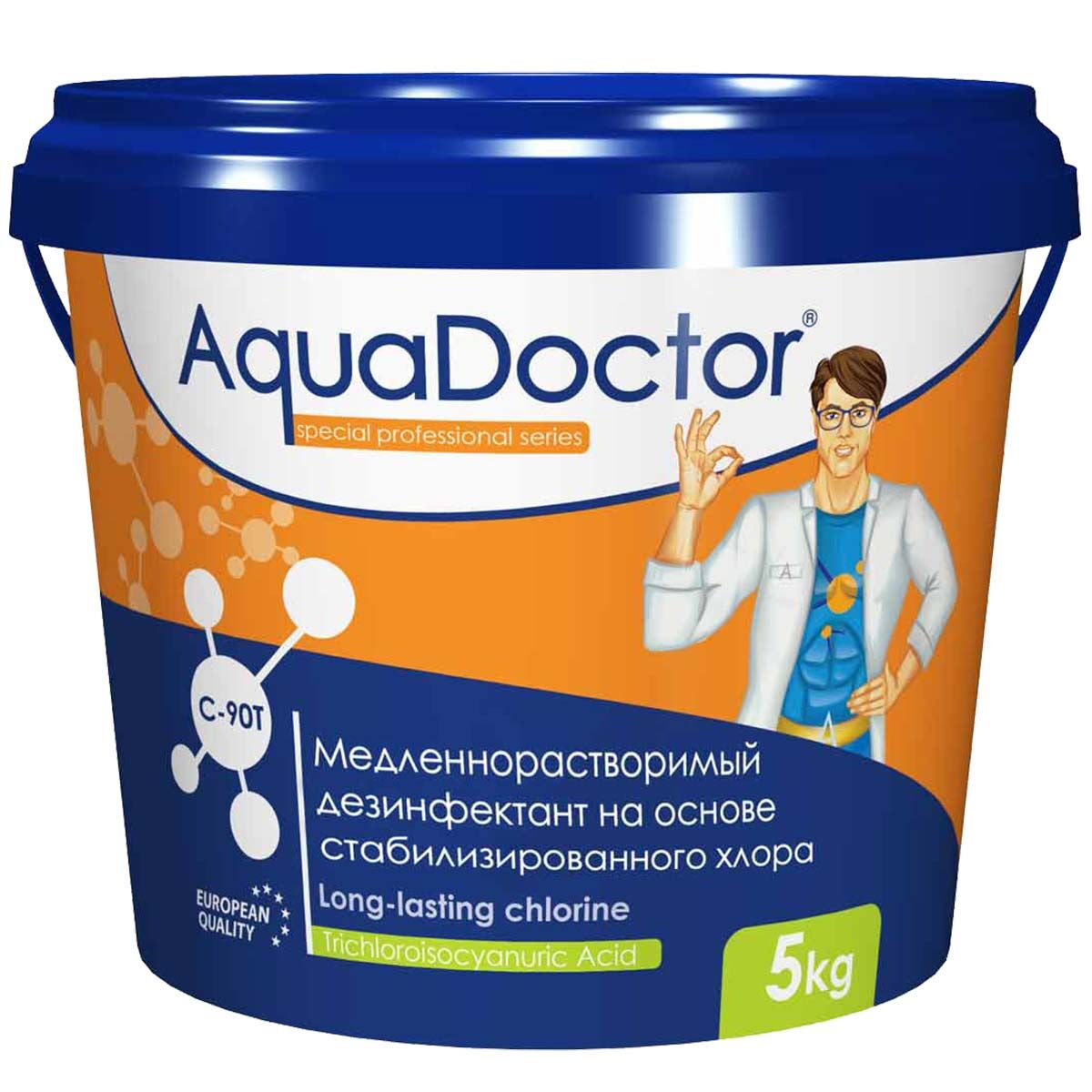 Дезинфектант для бассейна на основе хлора длительного действия AquaDoctor  C-90T купить в интернет-магазине Aquapolis