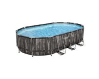 Каркасный бассейн Bestway Wood Style 5611R (610х366х122 см) с картриджным фильтром, лестницей и тентом, 5611R - Акваполис