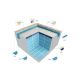 Плитка керамическая бордюрная Aquaviva с поручнем и водостоком, 244x119x30 мм, YC3-1U - Акваполис