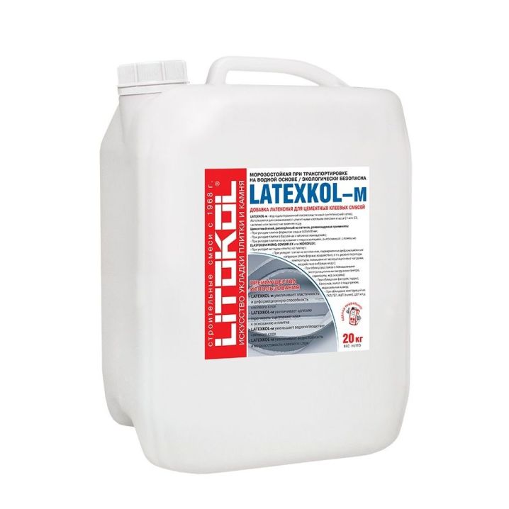 Добавка к клею латексная LATEXKOL-м белая (канистра) 20 кг,  - Акваполис