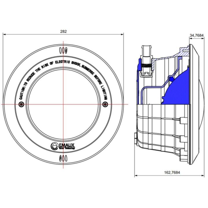 Корпус прожектора Aquaviva PAR56 NP300-S S/S накладка купить в интернет ...